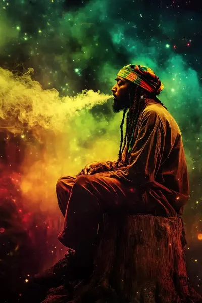 Rasta Smoling Cannabis