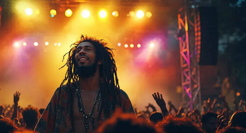 Rastafarian at a reggae concert
